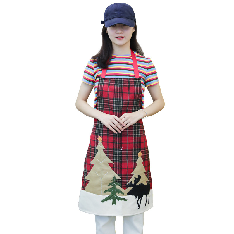 Tạp Dề Cotton Kẻ Sọc Caro Phong Cách Bắc Âu Sáng Tạo Cho Nhà Bếp