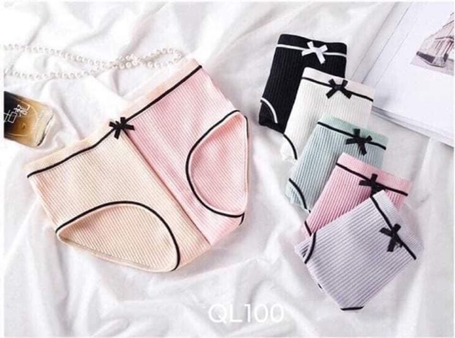 Lố 10 quần /hộp 5 quần lót nơ len tăm mã 118 siêu mát