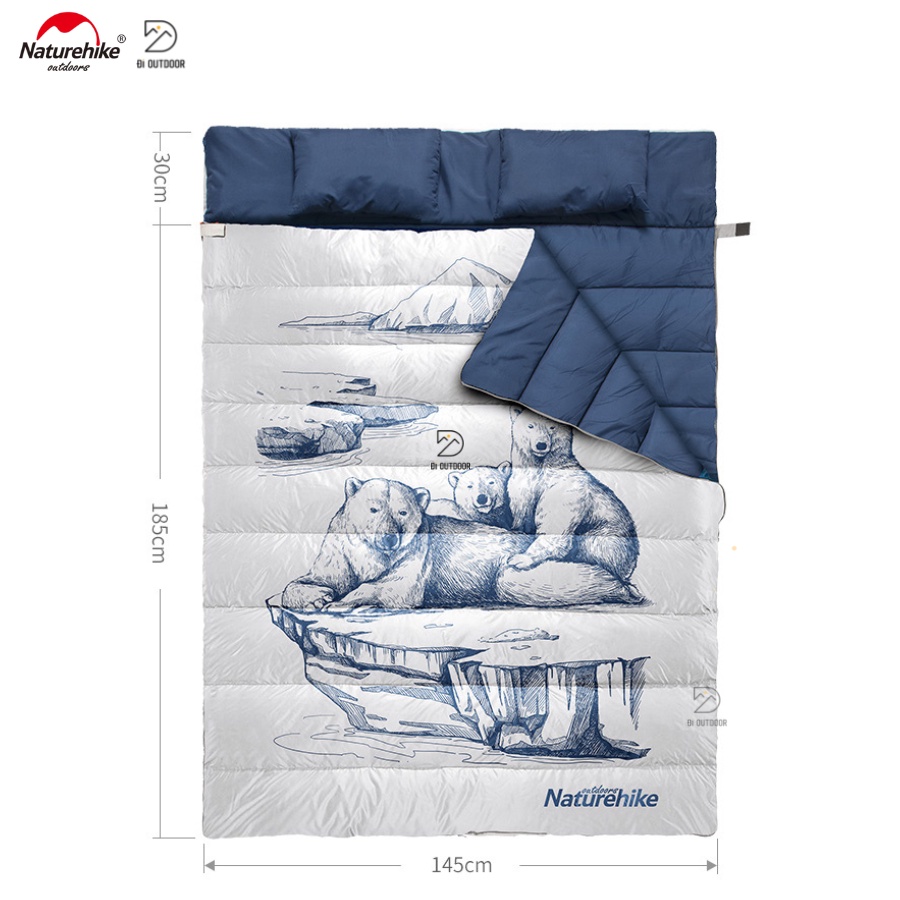 Túi Ngủ 2 Người Kèm Gối Đa Năng Naturehike NH21MSD06