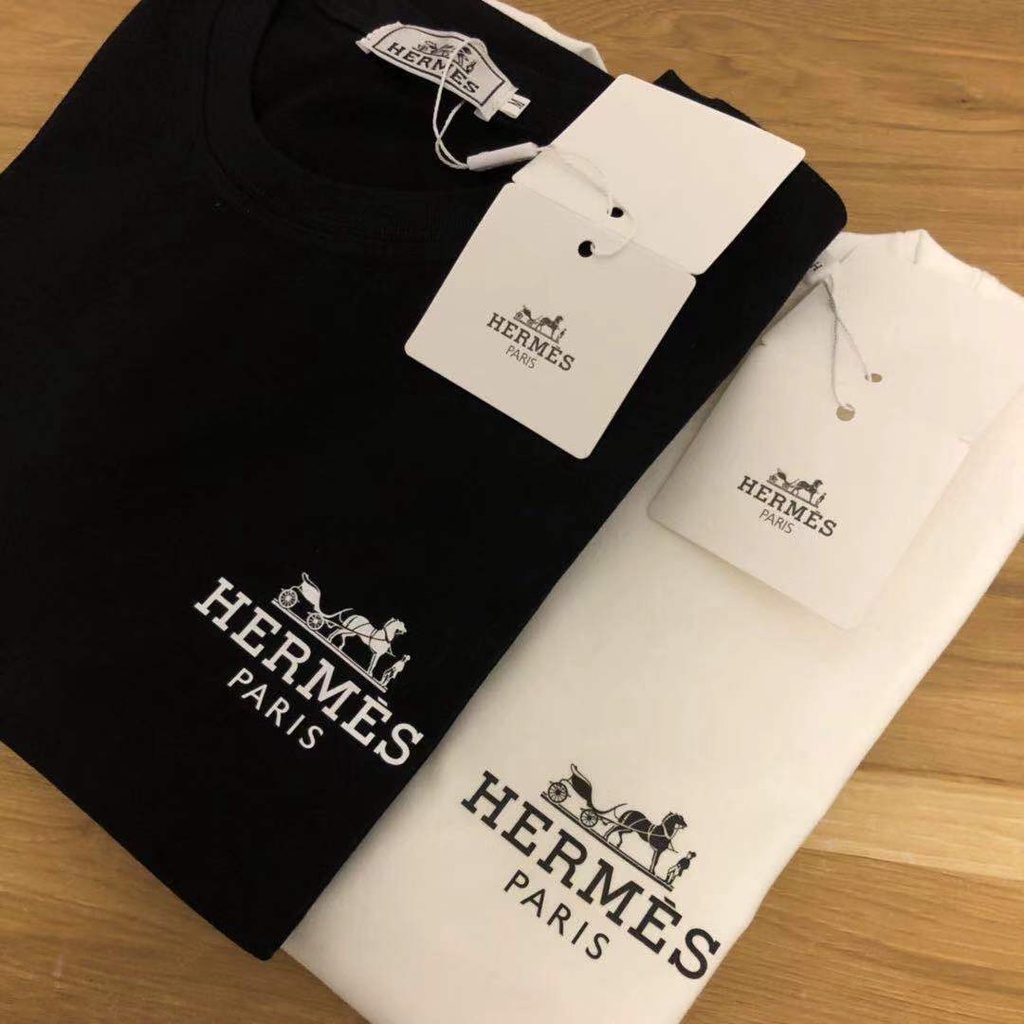 Áo Thun Unisex Ngực Họa Tiết Đơn Giản Chất Lượng Cao HERM1 Phong Cách Âu Mỹ