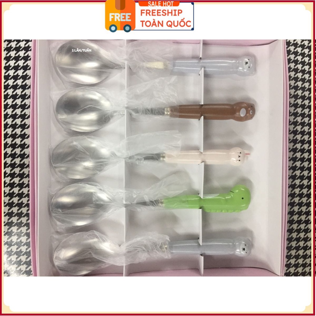 PVN32296  Set 5 thìa hình thú đáng yêu cho bé T2 .