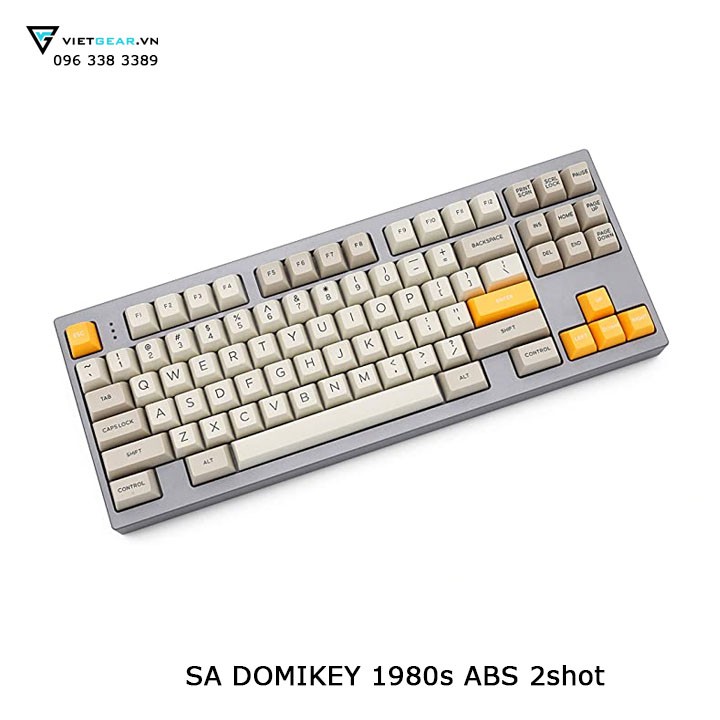 Bộ nút bàn phím SA Domikey 1980s mầu trắng, 159 nút nhựa ABS cao cấp