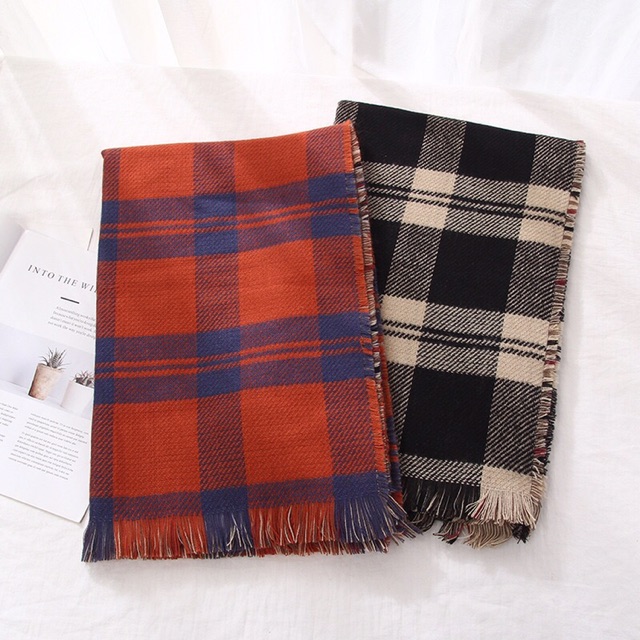 KHĂN QUÀNG HÀN QUỐC - KHĂN KẺ 2 MẶT K7