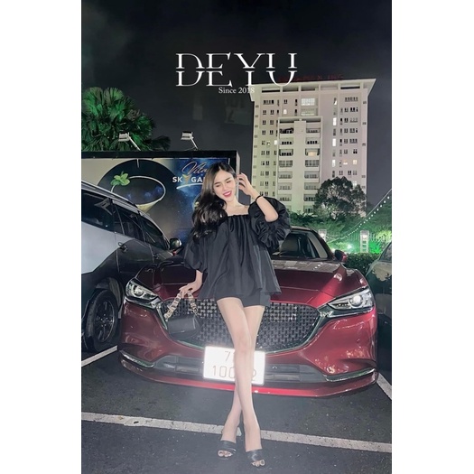 Áo đen siêu bồng Rou Top |DEYU