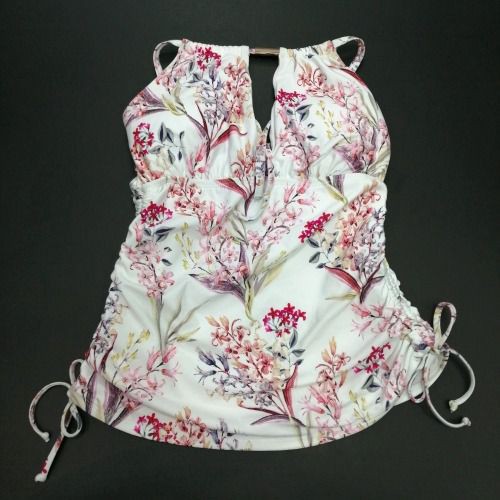 Đồ bơi nữ Antonio Melani cổ yếm trắng in hoa hồng AM319218 ( TH8952 )