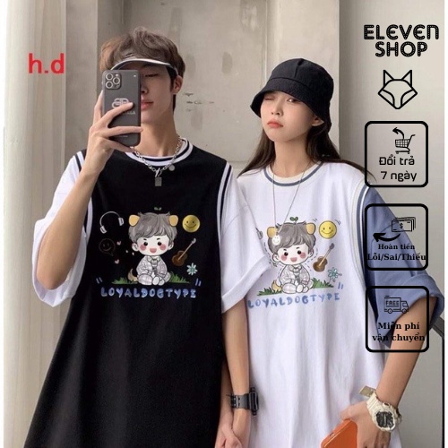 Áo thun bóng rổ Unisex in hình bé con đáng yêu, form rộng, vải cotton co giãn 4 chiều, thấm hút mồ hôi thoáng mát
