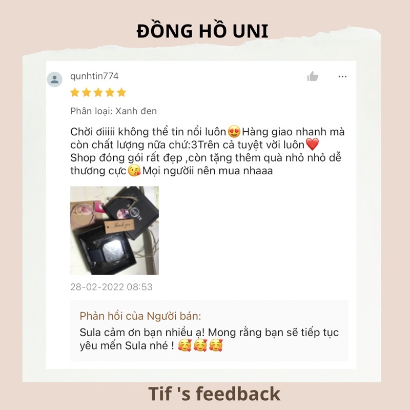 Đồng hồ nam nữ mặt vuông đẹp dây da full box thời trang Hàn Quốc - SULAUNI | BigBuy360 - bigbuy360.vn