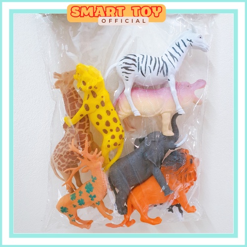 Đồ chơi mô hình con vật bằng nhựa an toàn cho bé, set mô hình 6, 8 con thú cho bé vui chơi, khám phá