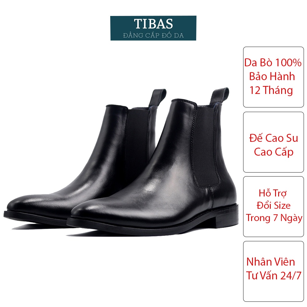 Chelsea Boots Classic Da Bò Nguyên Tấm TIBAS Bảo Hành 12 Tháng 👍