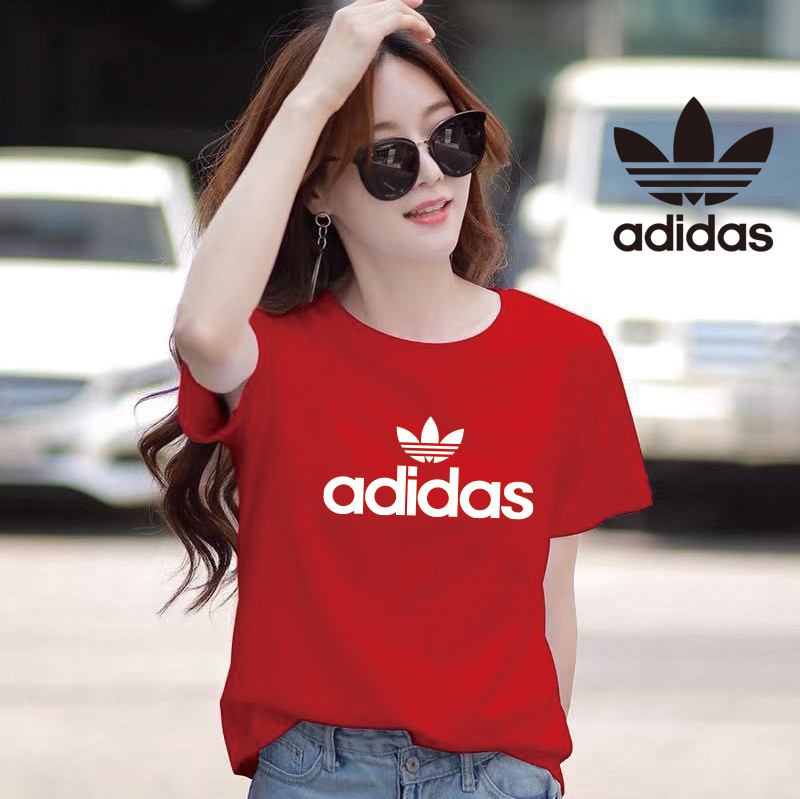 Bộ Đồ Thể Thao Tay Ngắn Dáng Rộng In Logo Adidas Thời Trang Mùa Hè Cho Nữ