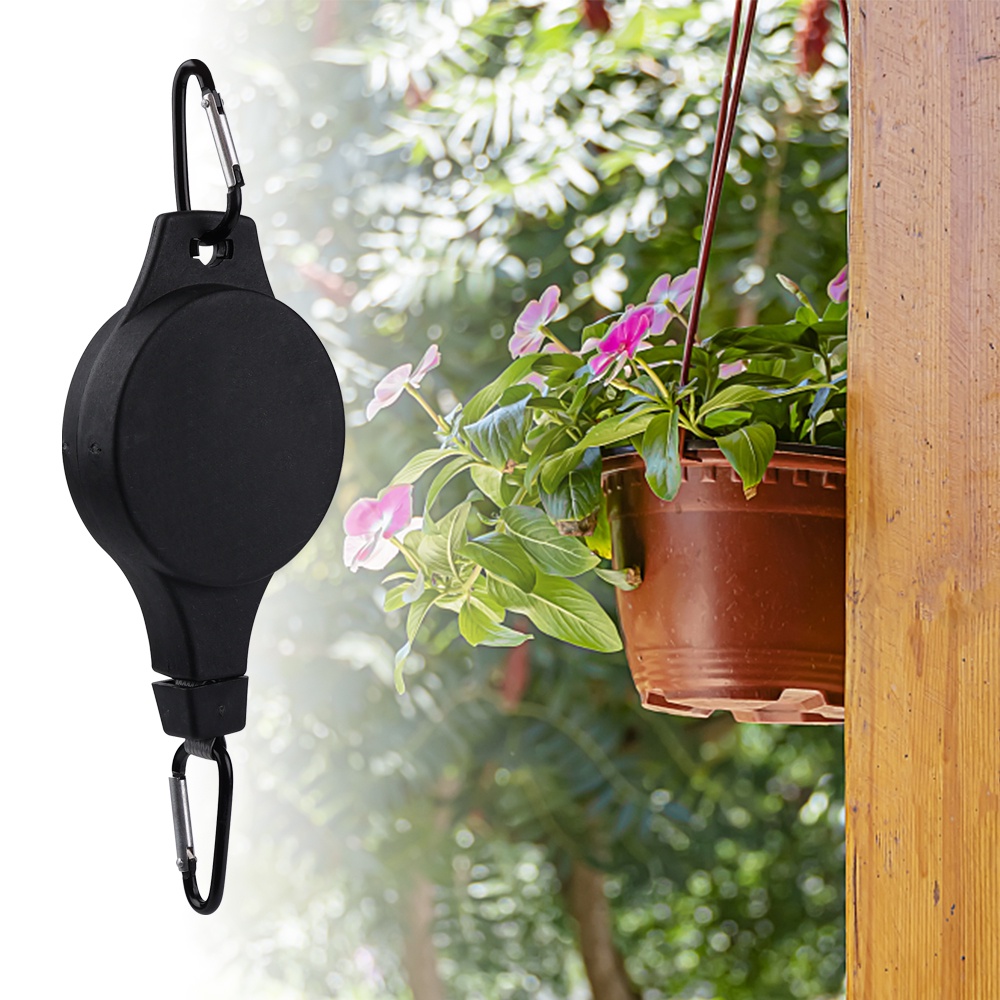 Chậu Hoa Treo Ban Công Màu Đen Có Thể Nâng Tiện Dụng