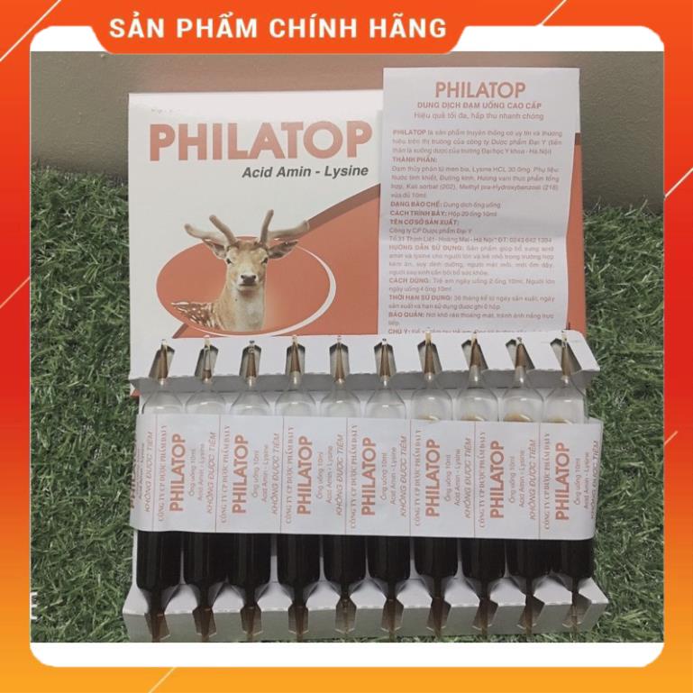 Philatop New hộp 20 ống uống x 10ml Philatop con hươu ống thuỷ tinh cho trẻ em biếng ăn chậm lớn, người già mới ốm dậy