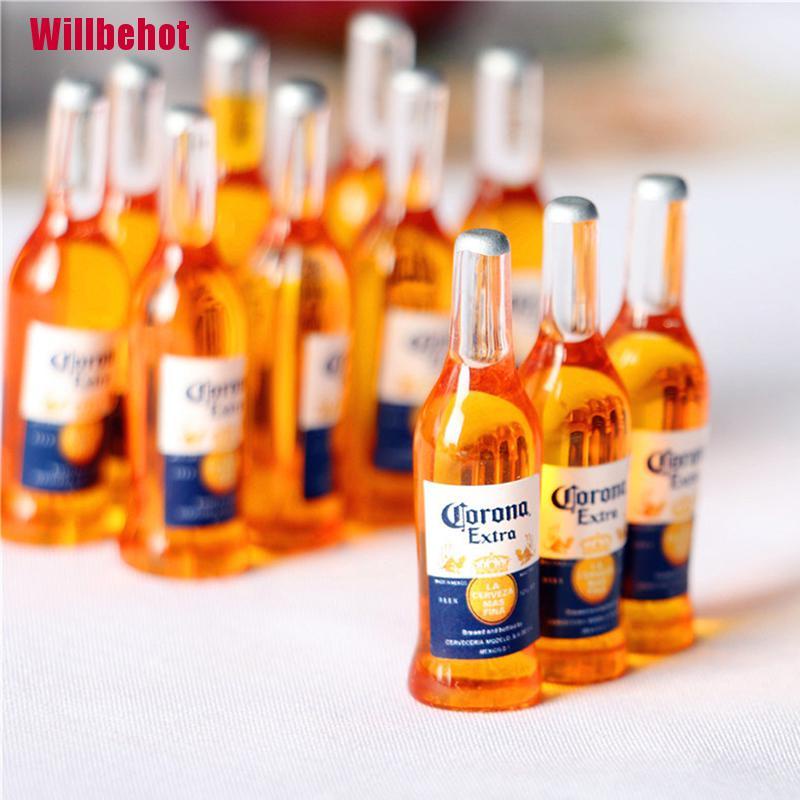 Set 10 Mô Hình Chai Rượu Vang Tỉ Lệ 1 / 12 Trang Trí Nhà Búp Bê