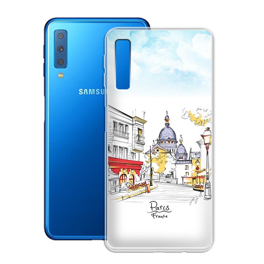 Ốp lưng Samsung Galaxy A7 2018 / A750 in họa tiết du lịch các nước tranh phong cảnh mùa hè - 01029 Silicone Dẻo