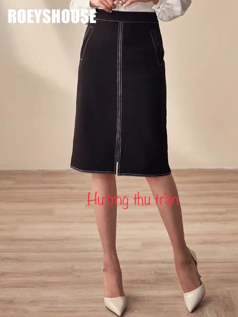 Chân váy công sở dáng suông trần chỉ | BigBuy360 - bigbuy360.vn