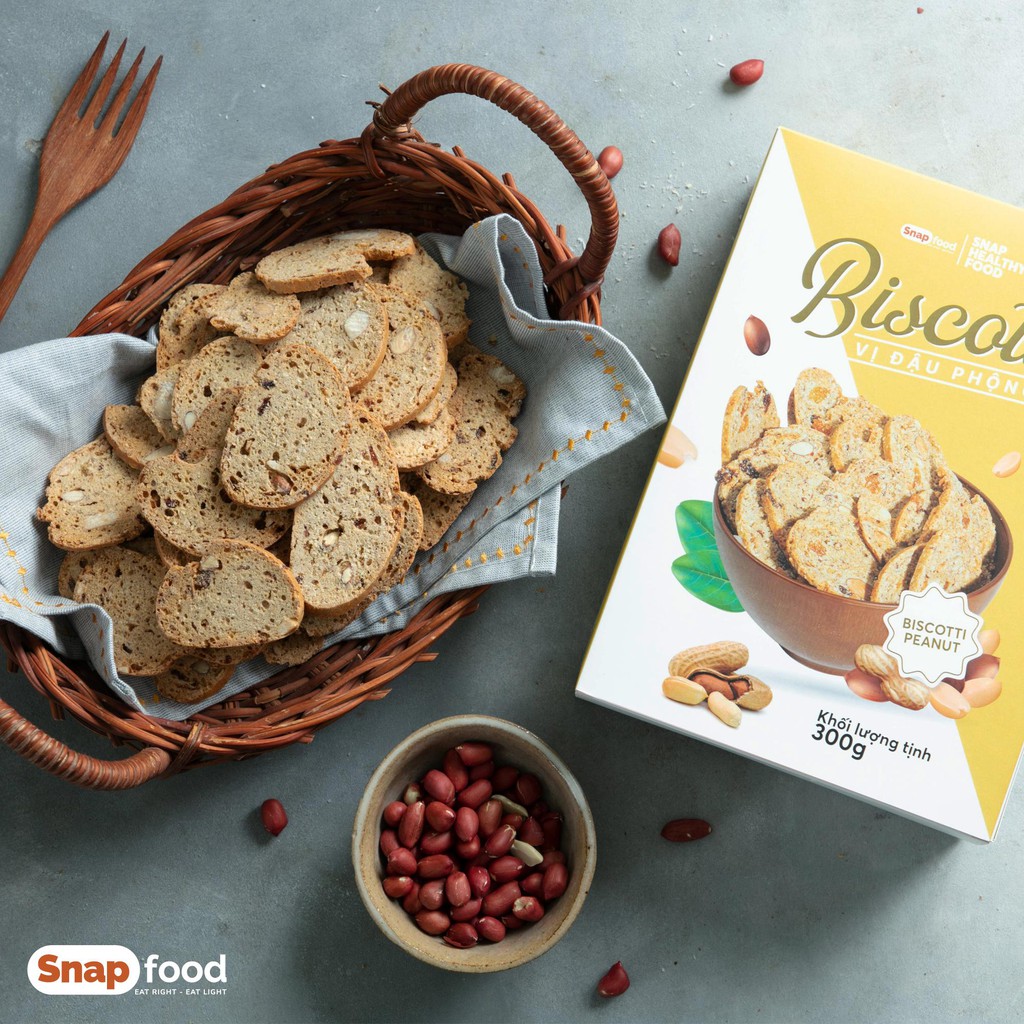 [SNAPSN002 Giảm giá 15%] Biscotti vị đậu phộng (300gr) - GIẢM CÂN/KHÔNG ĐƯỜNG TINH LUYỆN...