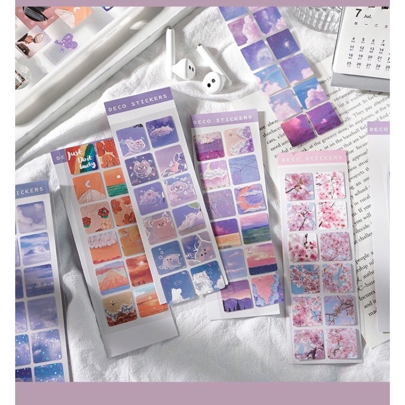 Sticker bầu trời lấp lánh bling bling trang trí sổ,toploader, journal