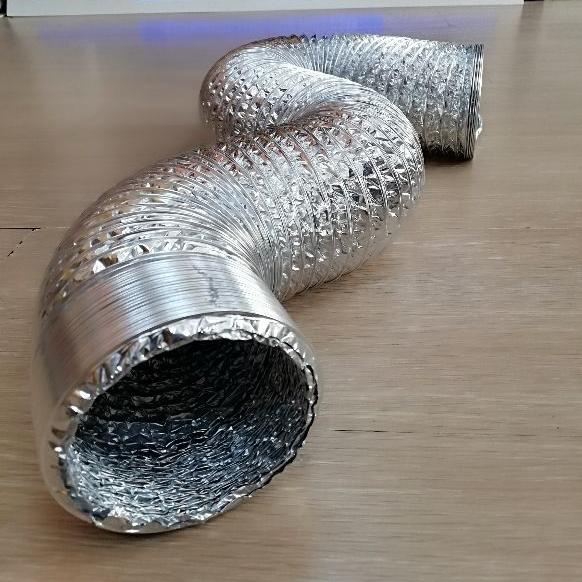 2 Mét Ống bạc mềm phi 125 I Ống gió mềm chịu nhiệt dẫn khói, mùi ,dùng cho máy hút âm tủ , cổ điển