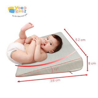 Gối chống trào ngược cho bé YOROKOBI - CHÍNH HÃNG - Chống ọc sữa nôn trớ ở trẻ nhỏ, không ảnh hưởng đến cột sống lưng