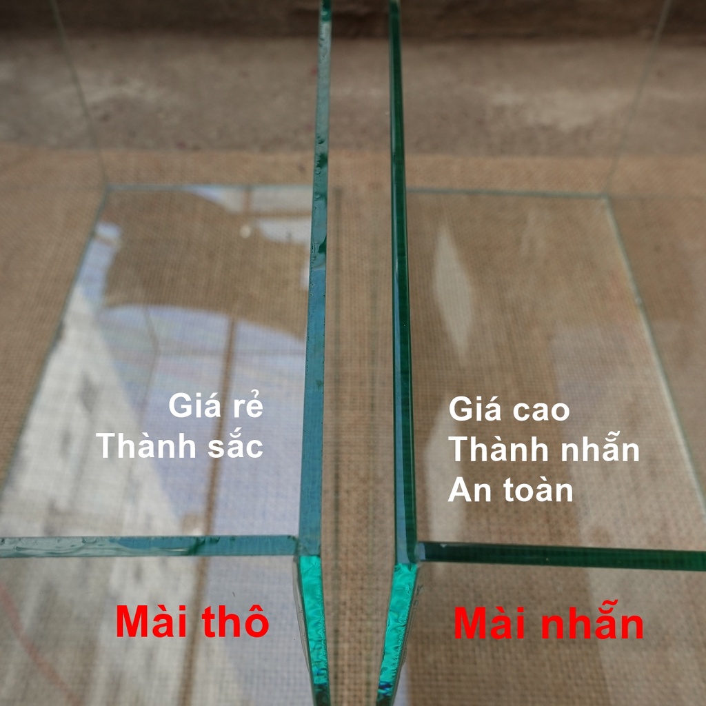 Bể cá, hồ cá 33 x 15 x 17 cm, thành bể mài nhẵn vi tính an toàn