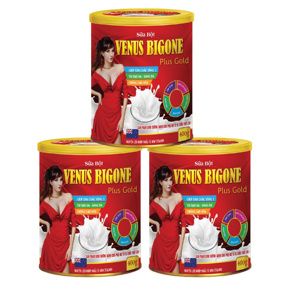 Sữa Bột Tăng Vòng 1- Venus BigOne Plus Gold với thành phần Sâm Tố Nữ,Collagen, Nhau Thai Cừu Giúp Săn Chắc Vòng 1