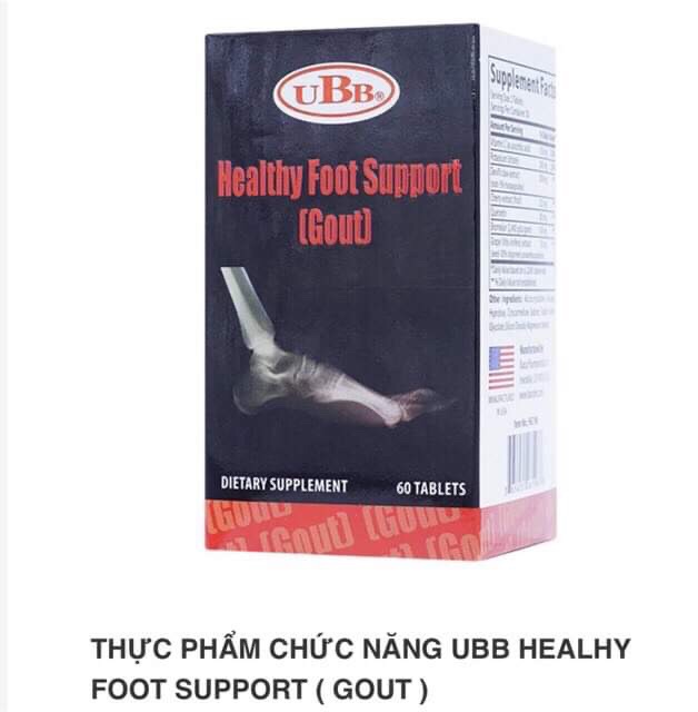 UBB Healthy Foot Support (hỗ trợ ngăn ngừa và giảm tác động của các gốc tự do trong cơ thể, giảm acid uric trong máu)USA