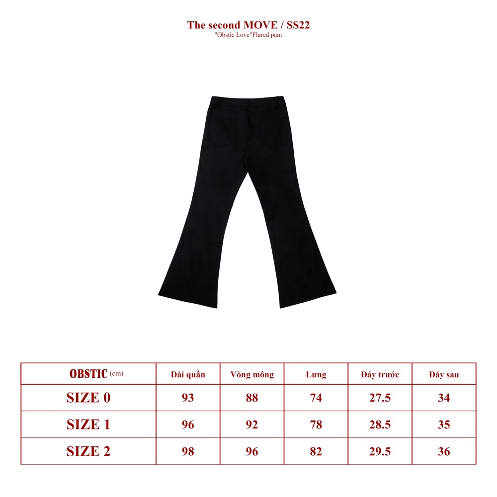 Quần ống loe kaki đen trơn "OBSTIC LOVE" - flare pants thêu logo