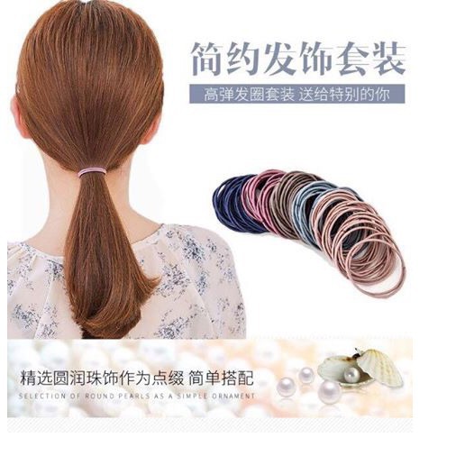 Túi 100 chun buộc tóc mix đủ màu