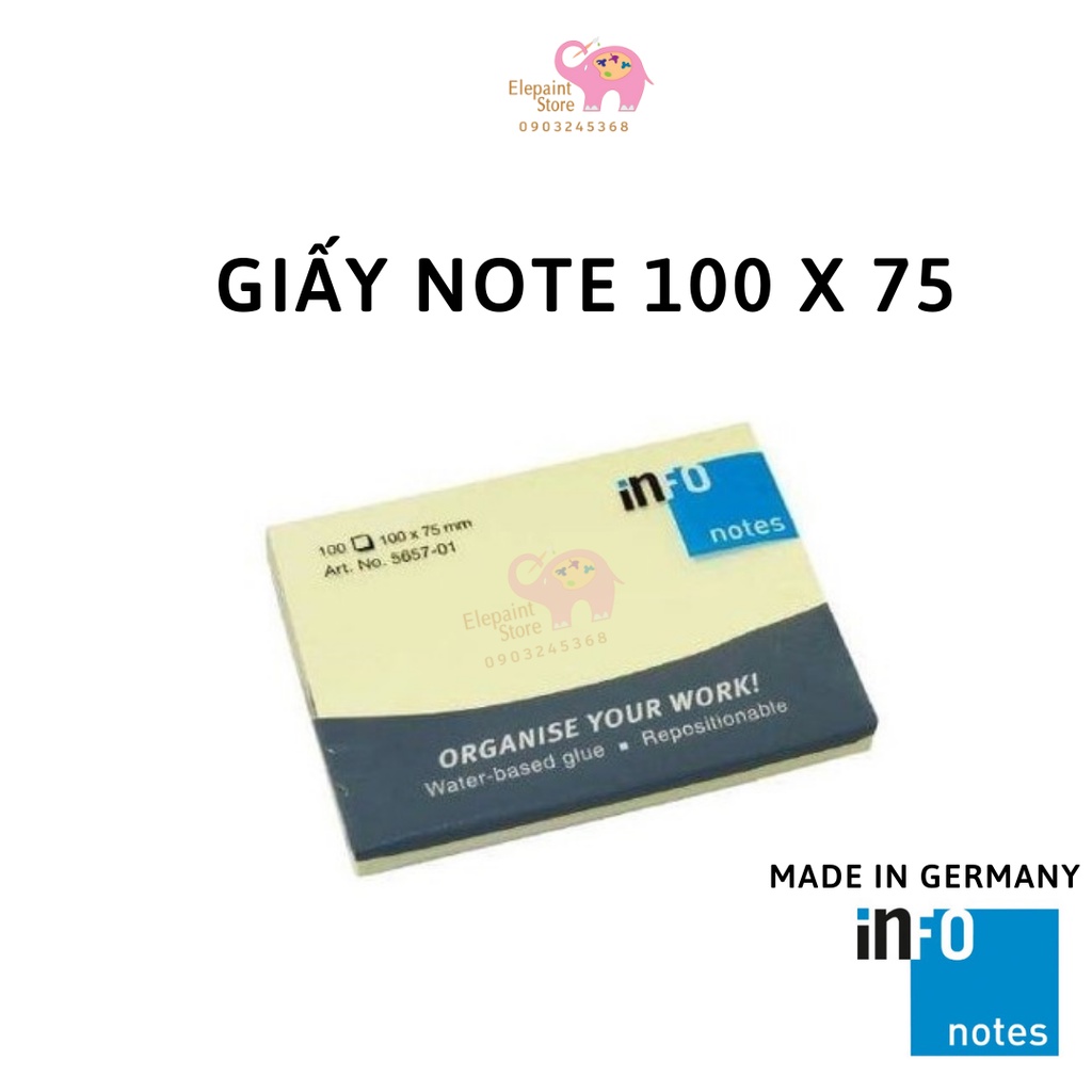 Giấy nhớ size 100x75mm INFO NOTES hàng Đức