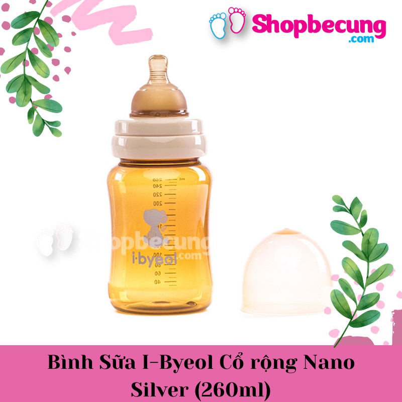 Bình Sữa I-Byeol Cổ rộng Nano Silver (260ml)
