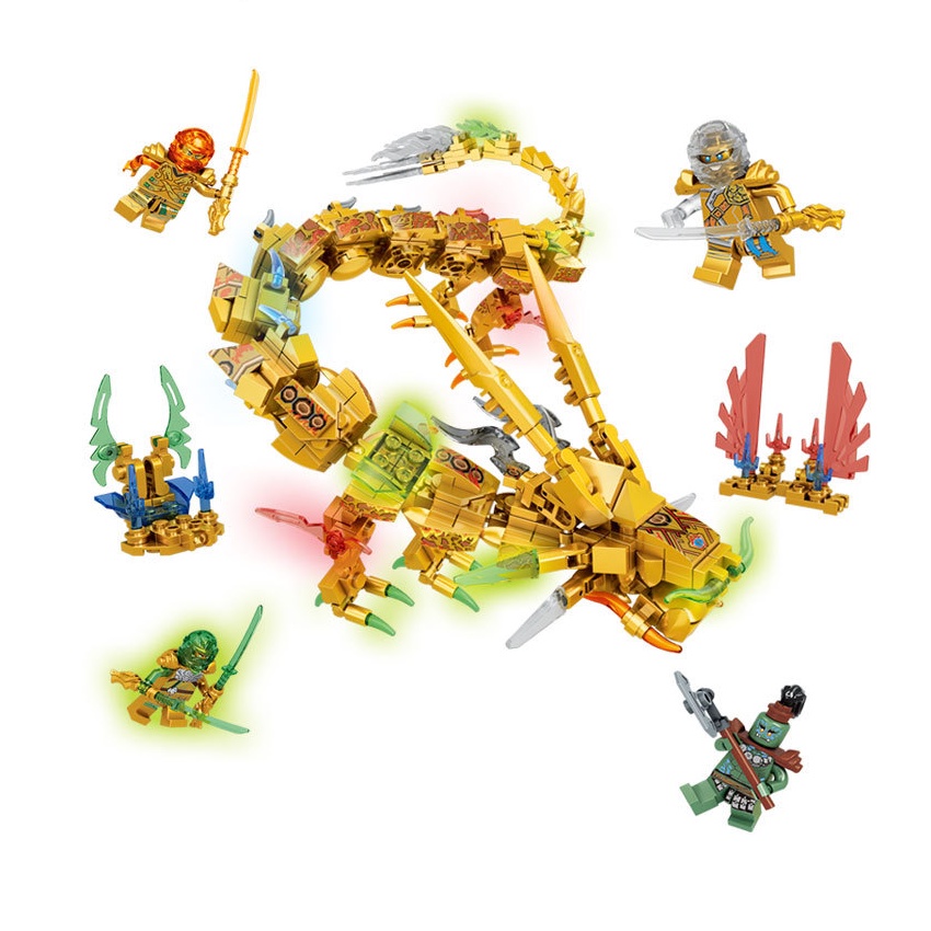 Lego Ninjago mô hình đồ chơi lắp ghép thông minh Ninja Dragon Gold A8077