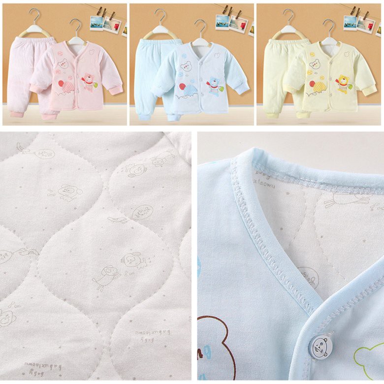 Bộ Quần Áo Cotton Ấm Áp Cho Trẻ Sơ Sinh