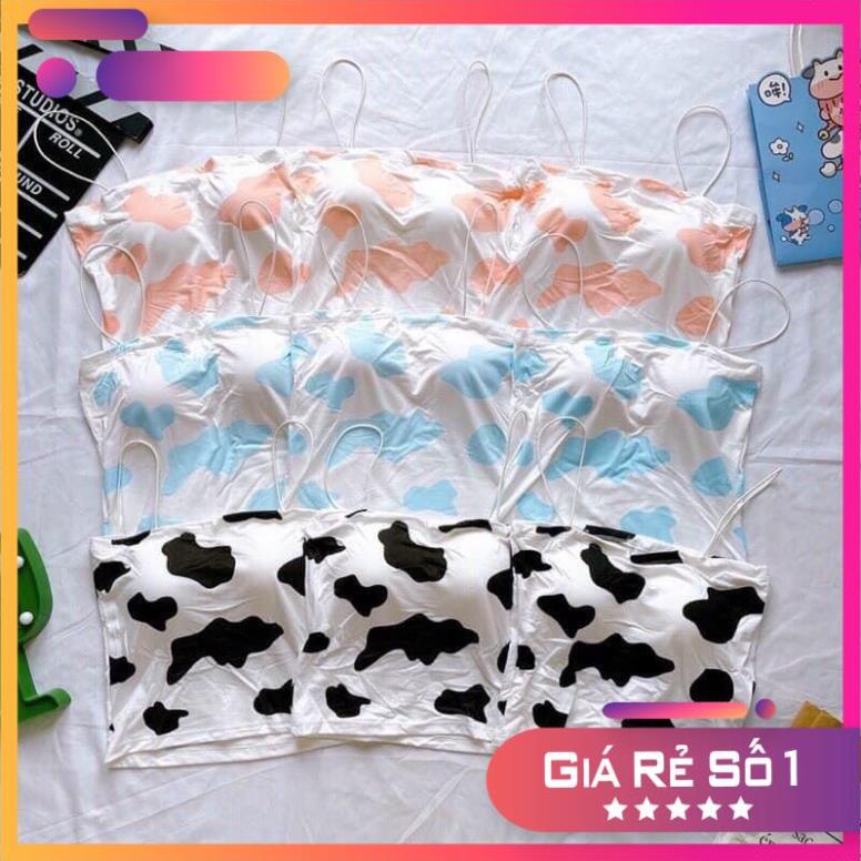 [Siêu Hot] Áo Croptop 2 Dây - Áo 2 Dây Đốm Bò Sữa Cực Hot Moonstore