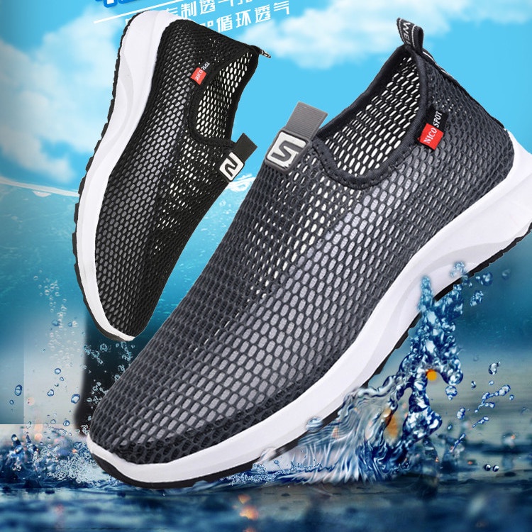 Giày thể thao phối lưới thoáng khí thời trang mùa hè dành cho nam