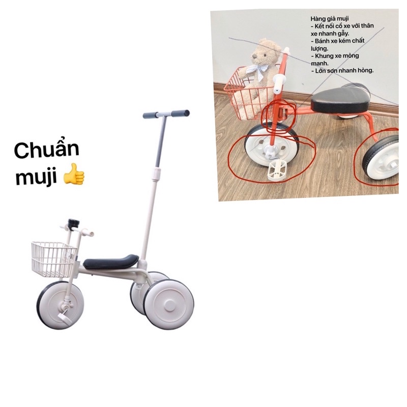 Xe đạp ba bánh MUJI 🔸HÀNG CAO CẤP🔸 Siêu dễ thương cho các bé đây ba mẹ,xinh xắn,đáng yêu khách hàng cần ship hỏa tốc lh