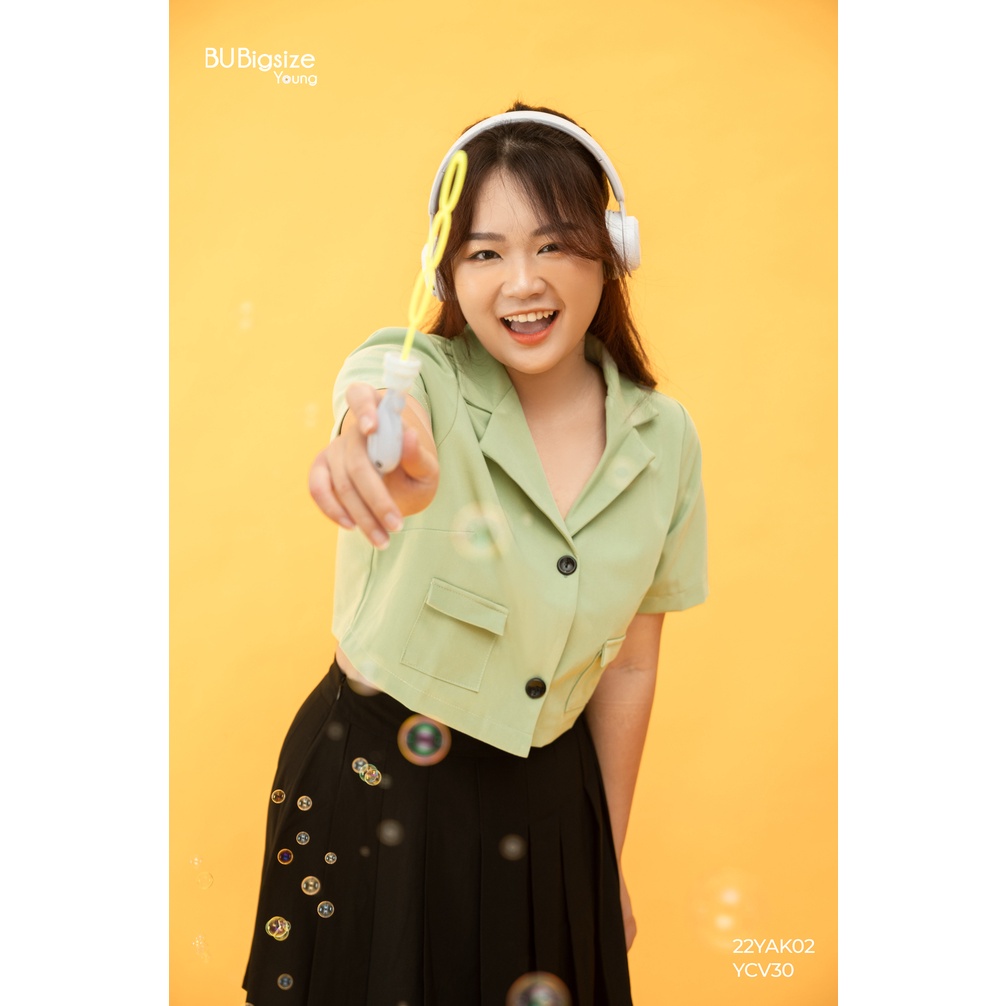 Áo vest dáng ngắn tay cộc 2 túi BIGSIZE (55kg đến 95kg) - 22YAK02 - [BU Bigsize Young] | BigBuy360 - bigbuy360.vn