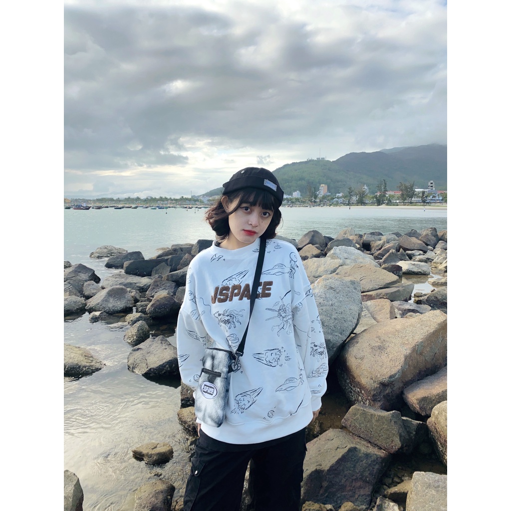Áo Sweater trắng JSPACE họa tiết