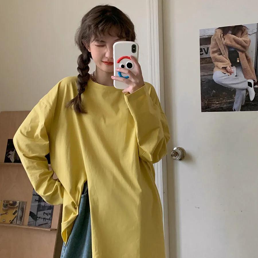 Áo sweater Tay Dài Dáng Rộng Xẻ Tà Thời Trang Xuân Thu Cho Nữ áo len nữ JL-WY-01