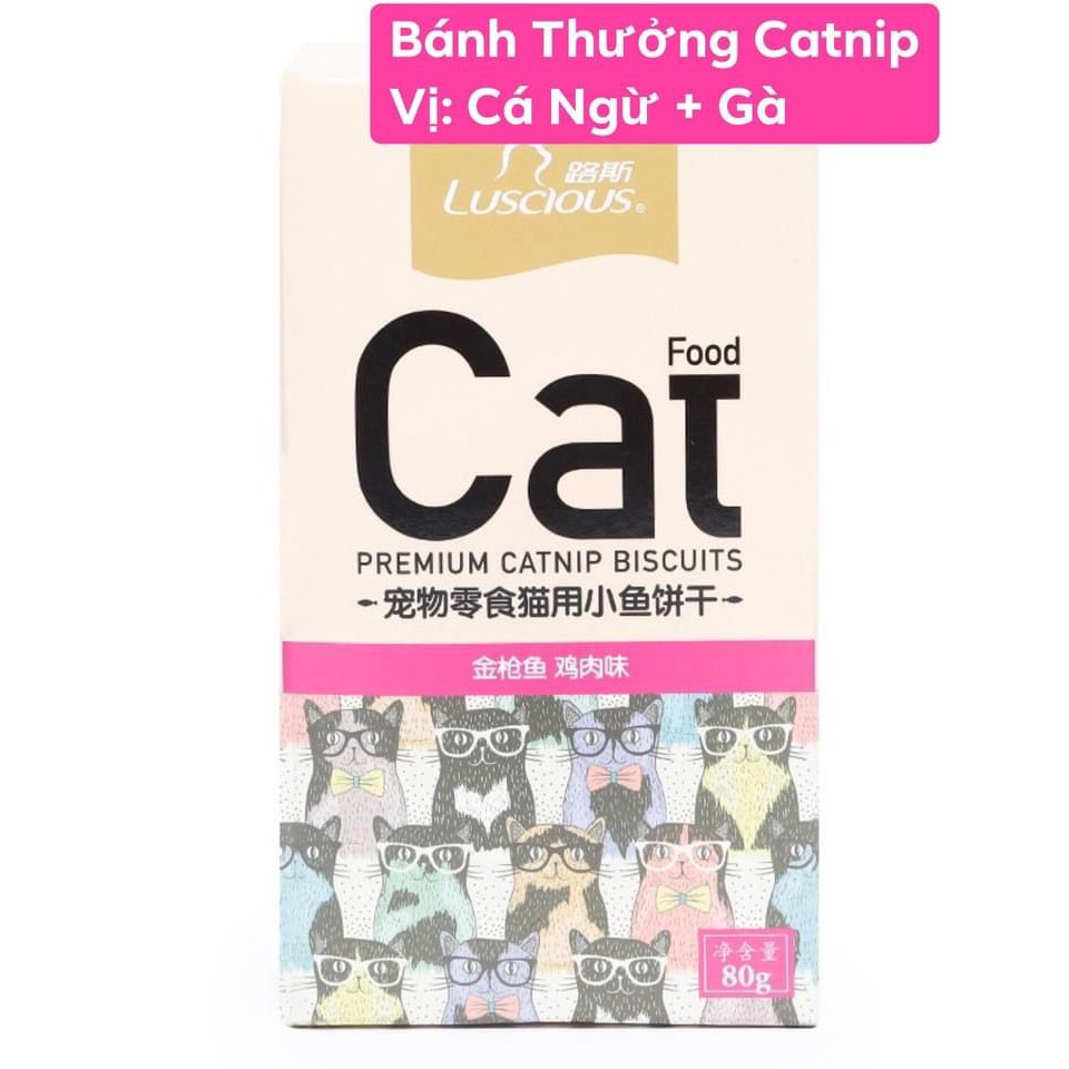 Bánh Thưởng Catnip Luscious Cho Mèo - Tốt Cho Hệ Tiêu Hóa Mèo - Tiêu Búi Lông - Tăng Tương Tác Mèo Và Chủ