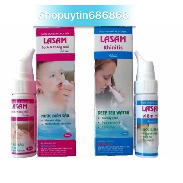 (CHÍNH HÃNG)Lasam xịt mũi 70ml cho trẻ em và người lớn