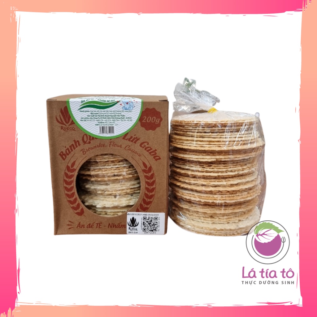 BÁNH QUẾ GẠO LỨT GABA TRUYỀN THỐNG 200gr - LÁ TÍA TÔ