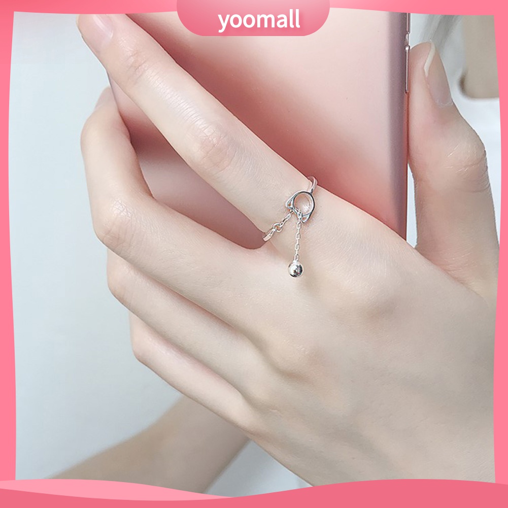 Yomall♡ Nhẫn Hở Hình Mèo Dễ Thương Có Chuông
