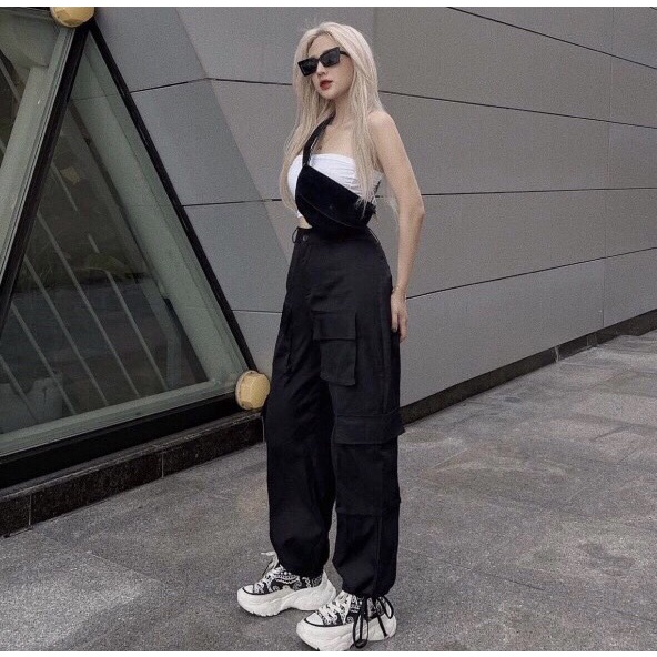 Quần jogger kaki túi hộp dây rút unisex nam nữ ulzzang