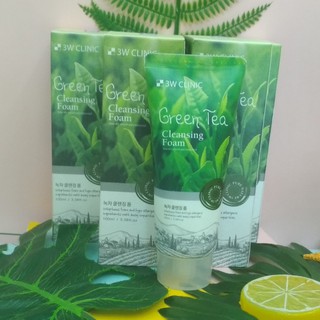 SỮA RỬA MẶT TRÀ XANH MĨ MỸ PHẨM CHĂM SÓC LÀM TRẮNG DA CHÍNH HÃNG HÀN QUỐC 3W CLINIC GREEN TEA CLEANSING FOAM