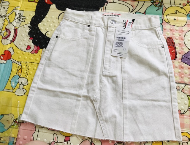 Chân váy jean trắng TINGOAN dáng A | BigBuy360 - bigbuy360.vn