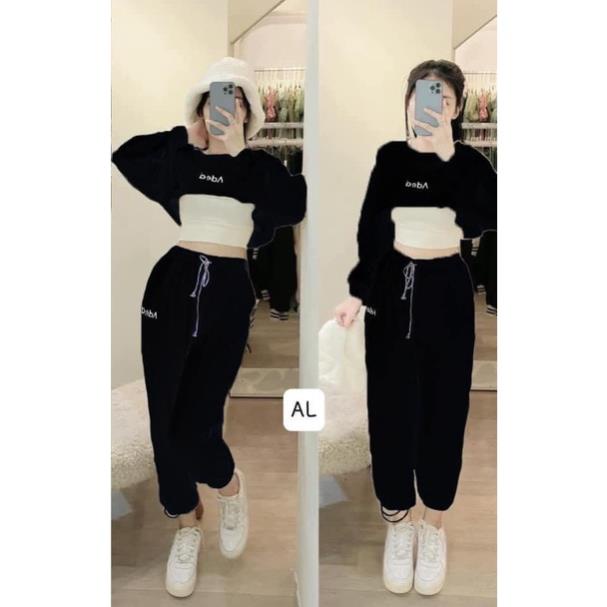 [ 𝐅𝐑𝐄𝐄 𝐒𝐇𝐈𝐏 ] SÉT 3 MÓN THỂ THAO THÊU CHỮ CROPTOP QUẦN BOOM
