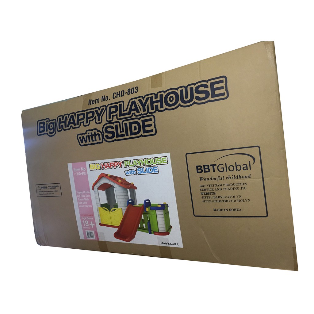 Nhà chơi cầu trượt bể bóng Hàn Quốc đa năng cho bé BBT Global CHD803