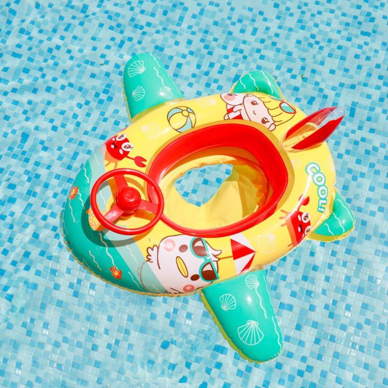 Phao bơi cho bé KOGANO phao bơi chống lật có xỏ chân họa tiết máy bay dễ thương cho trẻ em SS-001400