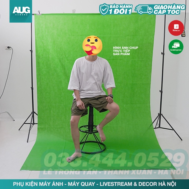 Phông vải xanh lá tách nền cỡ 2x3m dành cho studio cao cấp - AUG Camera &amp; Decor Hà Nội