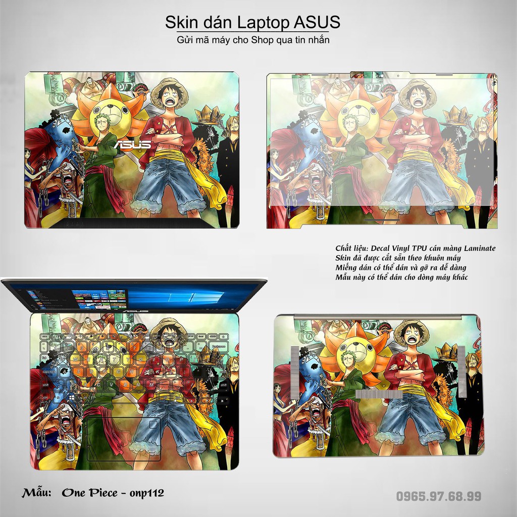Skin dán Laptop Asus in hình One Piece _nhiều mẫu 12 (inbox mã máy cho Shop)